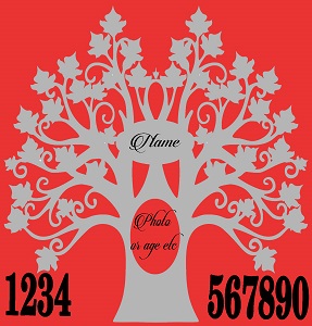 Signature tree with leaves, and numbers extra leaves available